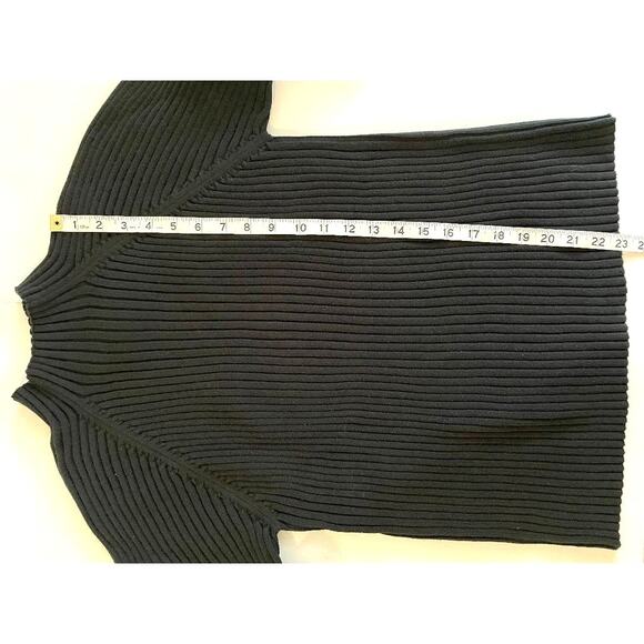 Relativity‎ Petite Black Thick Ribbed Mock Neck Long Sleeve Cotton Sweater PL - Picture 5 of 5